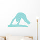 Gymnastics Silhouette Balance Beam Flip - Light Blue Wall Decal