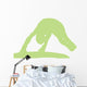 Gymnastics Silhouette Balance Beam Flip - Lime Green Wall Decal