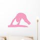 Gymnastics Silhouette Balance Beam Flip - Pink Wall Decal