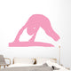 Gymnastics Silhouette Balance Beam Flip - Pink Wall Decal
