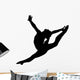 Gymnastics Silhouette Style Graceful Leap Wall Decal