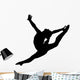 Gymnastics Silhouette Style Graceful Leap Wall Decal