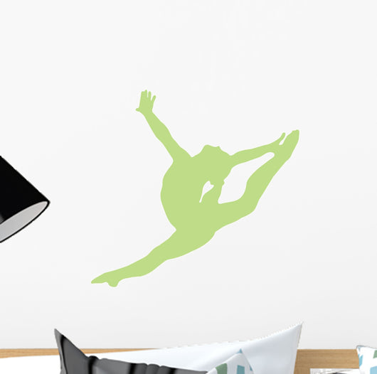 Gymnastics Silhouette Style Graceful Leap Wall Decal
