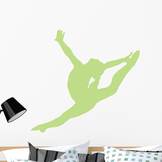 Gymnastics Silhouette Style Graceful Leap Wall Decal