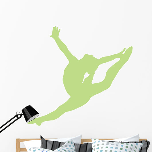 Gymnastics Silhouette Style Graceful Leap Wall Decal