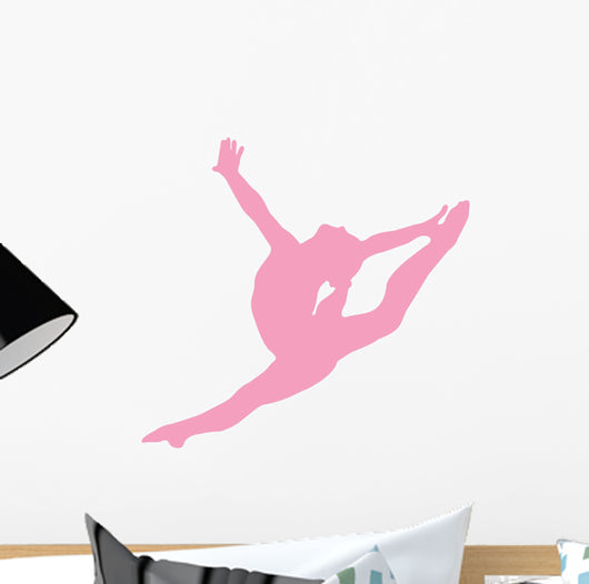Gymnastics Silhouette Style Graceful Leap Wall Decal