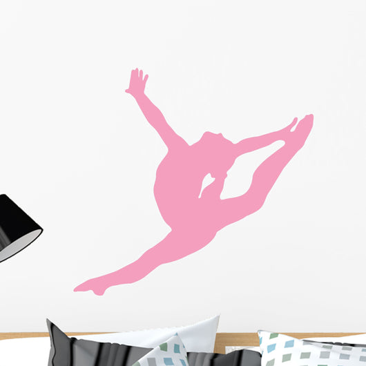 Gymnastics Silhouette Style Graceful Leap Wall Decal
