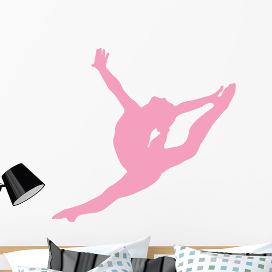 Gymnastics Silhouette Style Graceful Leap Wall Decal