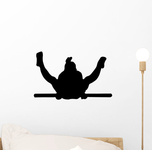 Gymnastics Silhouette Style Single Bar Balance Wall Decal