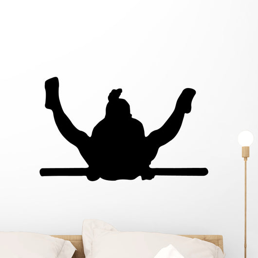 Gymnastics Silhouette Style Single Bar Balance Wall Decal