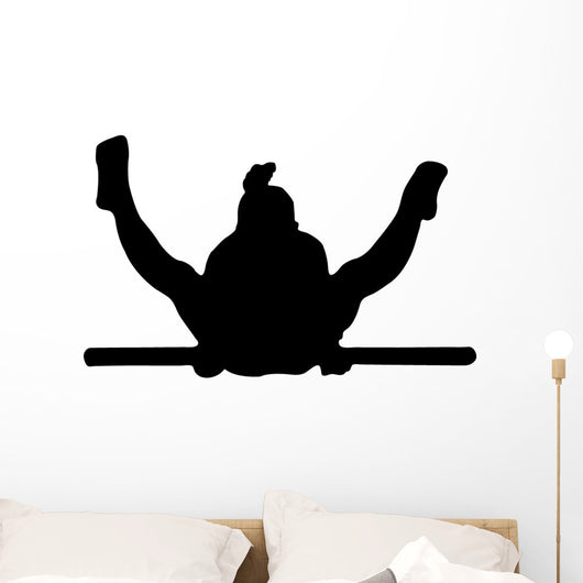 Gymnastics Silhouette Style Single Bar Balance Wall Decal