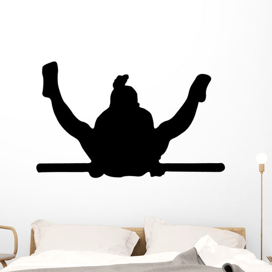 Gymnastics Silhouette Style Single Bar Balance Wall Decal