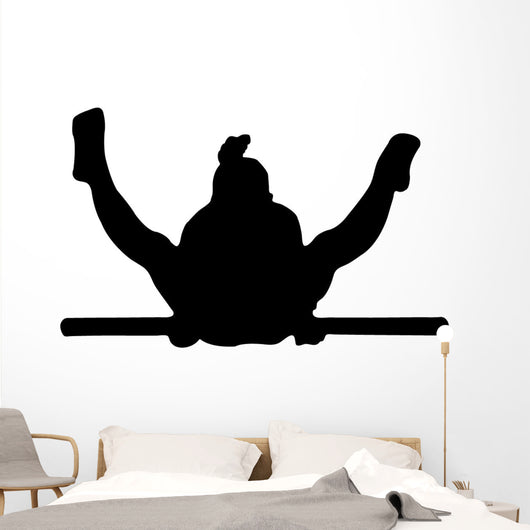 Gymnastics Silhouette Style Single Bar Balance Wall Decal