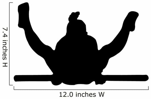 Gymnastics Silhouette Style Single Bar Balance Wall Decal