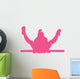 Gymnastics Silhouette Single Bar Balance - Hot Pink Wall Decal