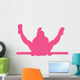 Gymnastics Silhouette Single Bar Balance - Hot Pink Wall Decal