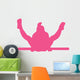 Gymnastics Silhouette Single Bar Balance - Hot Pink Wall Decal