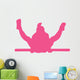 Gymnastics Silhouette Single Bar Balance - Hot Pink Wall Decal
