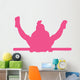 Gymnastics Silhouette Single Bar Balance - Hot Pink Wall Decal