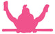 Gymnastics Silhouette Single Bar Balance - Hot Pink Wall Decal