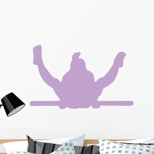 Gymnastics Silhouette Style Single Bar Balance Wall Decal