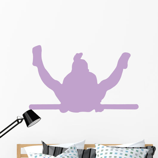 Gymnastics Silhouette Style Single Bar Balance Wall Decal