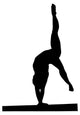 Gymnastics Silhouette Style Wall Decal