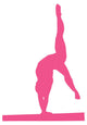 Gymnastics Silhouette - Handstand on Balance Beam Wall Decal
