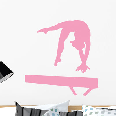 Gymnastics Balance Beam Hand Wall Decal shown on a wall