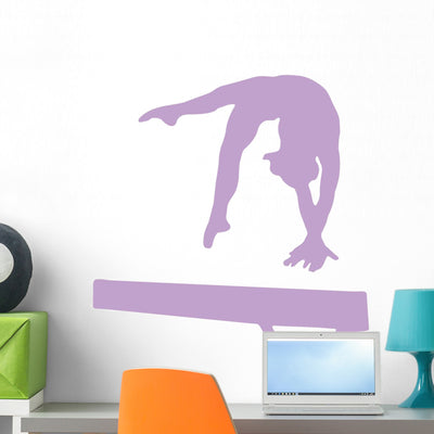 Gymnastics Balance Beam Hand Wall Decal shown on a wall