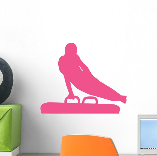 Gymnastics Silhouette Swinging Hot Wall Decal
