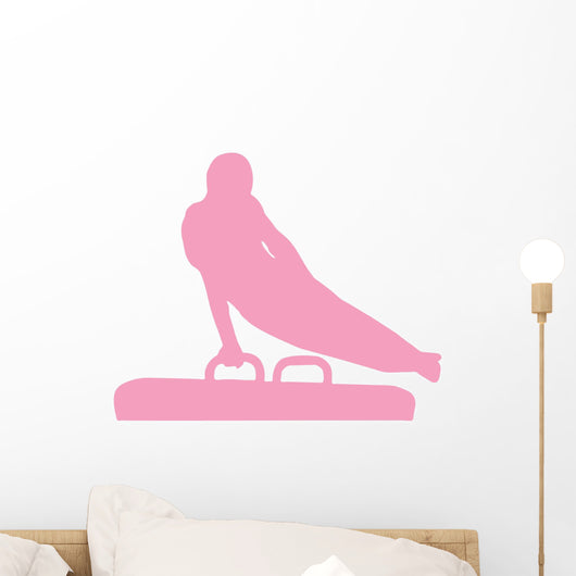 Gymnastics Silhouette Swinging Pink Wall Decal