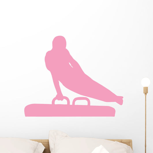 Gymnastics Silhouette Swinging Pink Wall Decal