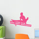 Gymnastics Silhouette Double Parallel Bars - Hot Pink Wall Decal