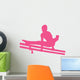 Gymnastics Silhouette Double Parallel Bars - Hot Pink Wall Decal