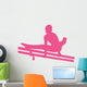 Gymnastics Silhouette Double Parallel Bars - Hot Pink Wall Decal