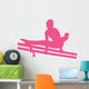 Gymnastics Silhouette Double Parallel Bars - Hot Pink Wall Decal
