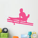 Gymnastics Silhouette Double Parallel Bars - Hot Pink Wall Decal