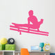 Gymnastics Silhouette Double Parallel Bars - Hot Pink Wall Decal
