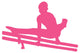 Gymnastics Silhouette Double Parallel Bars - Hot Pink Wall Decal