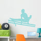 Gymnastics Silhouette Double Parallel Bars - Light Blue Wall Decal