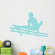 Gymnastics Silhouette Double Parallel Bars - Light Blue Wall Decal