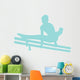 Gymnastics Silhouette Double Parallel Bars - Light Blue Wall Decal