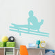 Gymnastics Silhouette Double Parallel Bars - Light Blue Wall Decal