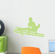 Gymnastics Silhouette Double Parallel Bars - Lime Green Wall Decal