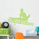 Gymnastics Silhouette Double Parallel Bars - Lime Green Wall Decal