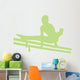 Gymnastics Silhouette Double Parallel Bars - Lime Green Wall Decal