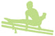Gymnastics Silhouette Double Parallel Bars - Lime Green Wall Decal