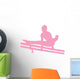 Gymnastics Silhouette Double Parallel Bars - Pink Wall Decal