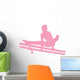 Gymnastics Silhouette Double Parallel Bars - Pink Wall Decal